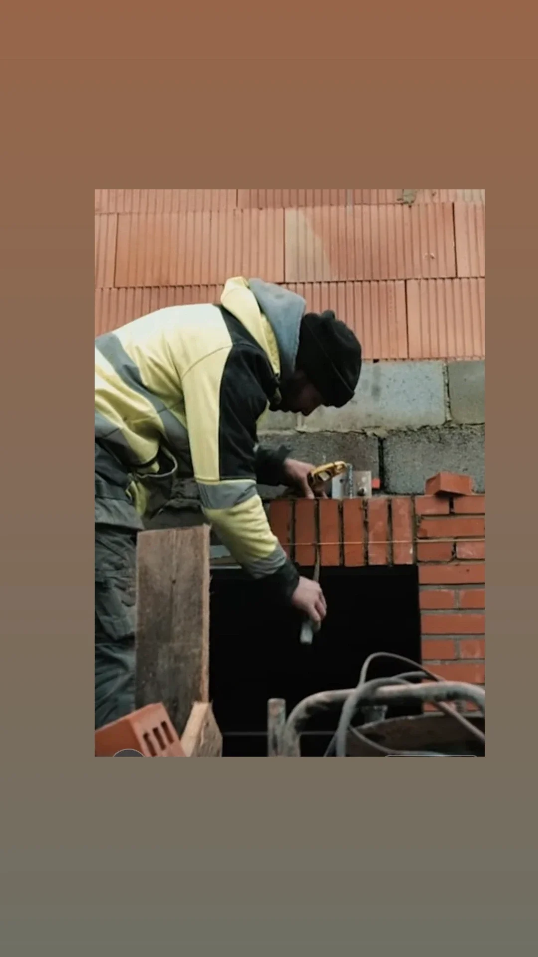 Metselwerk in uitvoering op een nieuwbouwwerf
